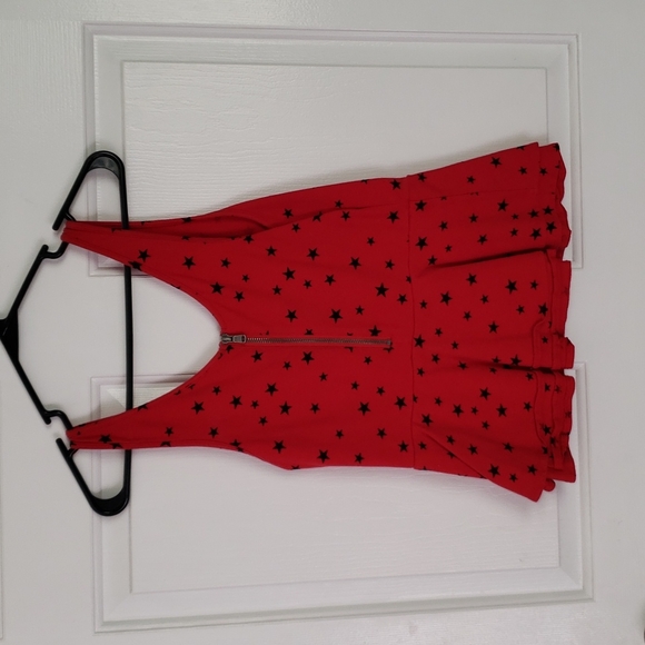 Express red and black stars peplum tank,  size medium - Picture 2 of 3